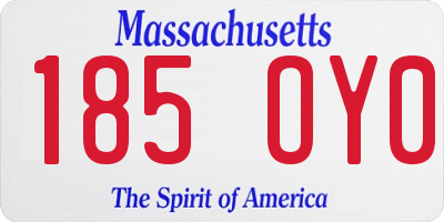 MA license plate 185OY0