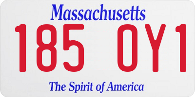 MA license plate 185OY1
