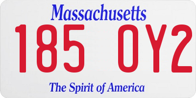 MA license plate 185OY2