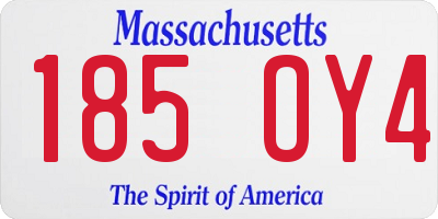 MA license plate 185OY4