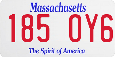 MA license plate 185OY6
