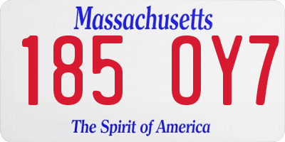 MA license plate 185OY7