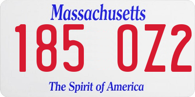 MA license plate 185OZ2