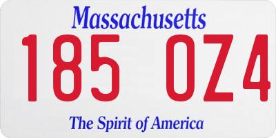 MA license plate 185OZ4