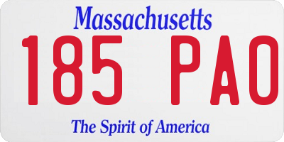 MA license plate 185PA0