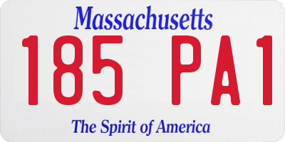 MA license plate 185PA1