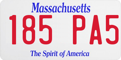 MA license plate 185PA5