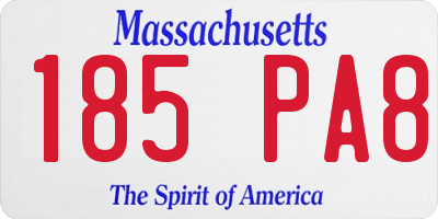 MA license plate 185PA8