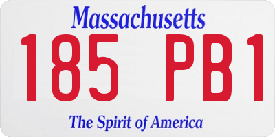 MA license plate 185PB1