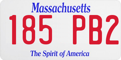 MA license plate 185PB2