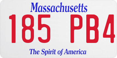 MA license plate 185PB4