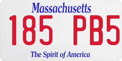 MA license plate 185PB5