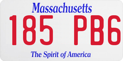 MA license plate 185PB6