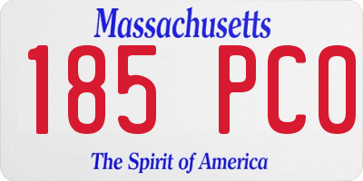 MA license plate 185PC0