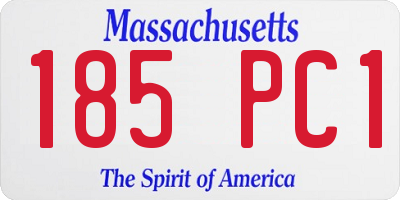 MA license plate 185PC1