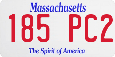 MA license plate 185PC2