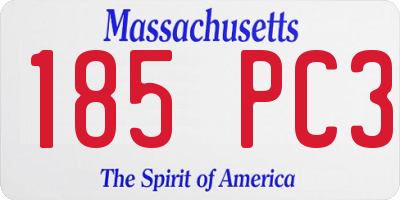 MA license plate 185PC3