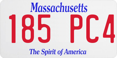 MA license plate 185PC4