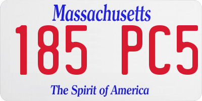 MA license plate 185PC5
