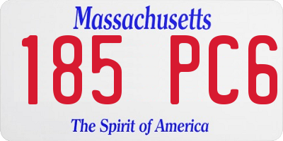 MA license plate 185PC6