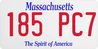 MA license plate 185PC7