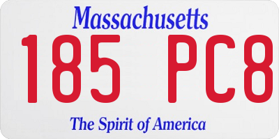 MA license plate 185PC8