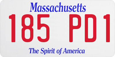 MA license plate 185PD1