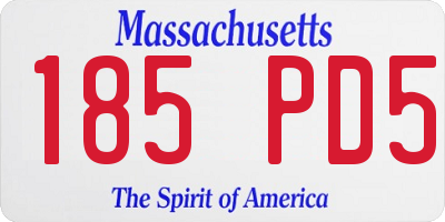MA license plate 185PD5