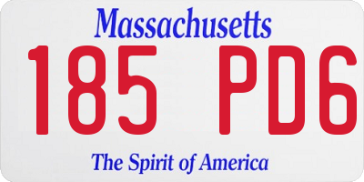 MA license plate 185PD6