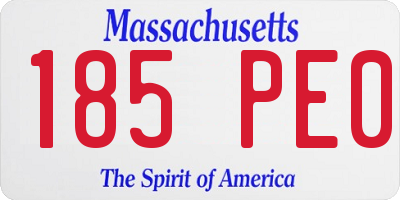 MA license plate 185PE0