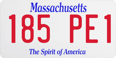 MA license plate 185PE1