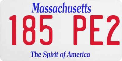 MA license plate 185PE2