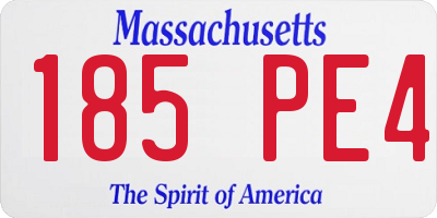 MA license plate 185PE4