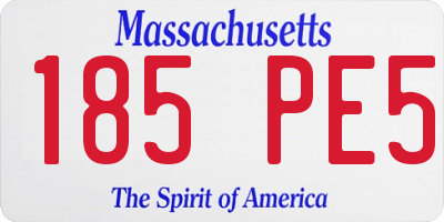MA license plate 185PE5