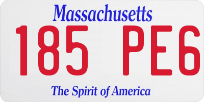 MA license plate 185PE6