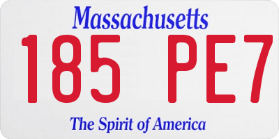 MA license plate 185PE7