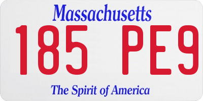MA license plate 185PE9