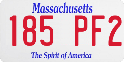 MA license plate 185PF2
