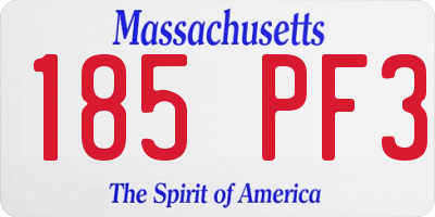 MA license plate 185PF3