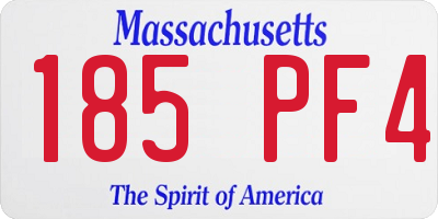 MA license plate 185PF4