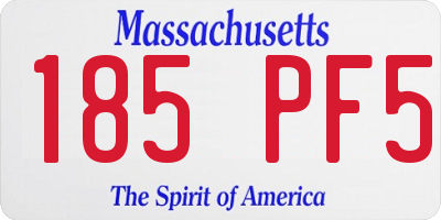MA license plate 185PF5
