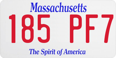 MA license plate 185PF7