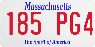MA license plate 185PG4