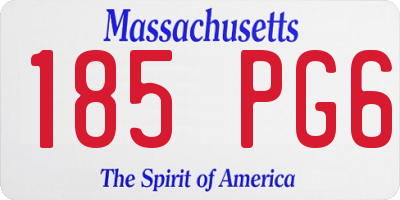 MA license plate 185PG6