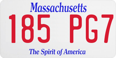 MA license plate 185PG7