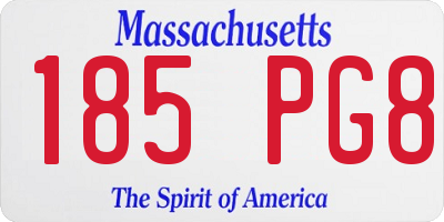 MA license plate 185PG8
