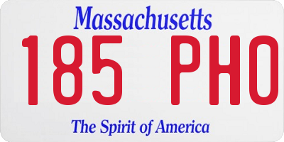 MA license plate 185PH0