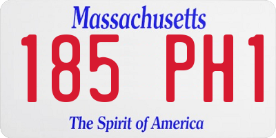 MA license plate 185PH1