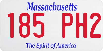 MA license plate 185PH2