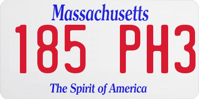 MA license plate 185PH3